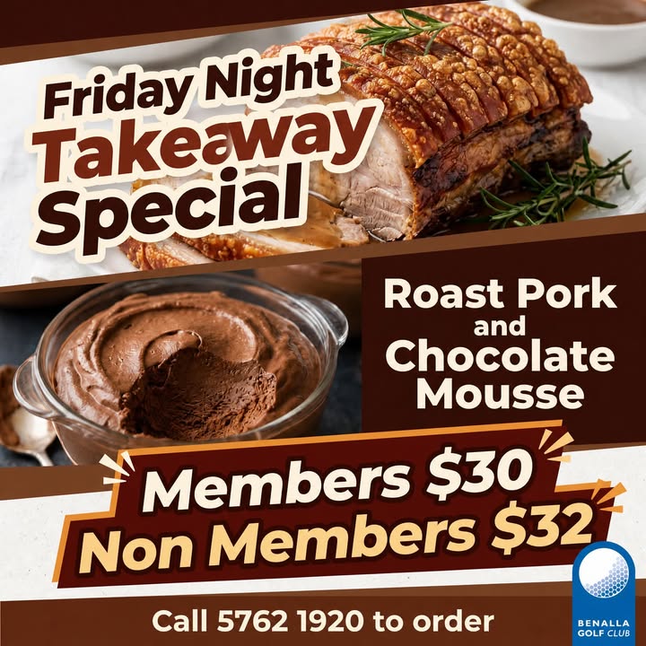 Featured image for “Friday Night Takeaway Special at Benalla Golf Club”