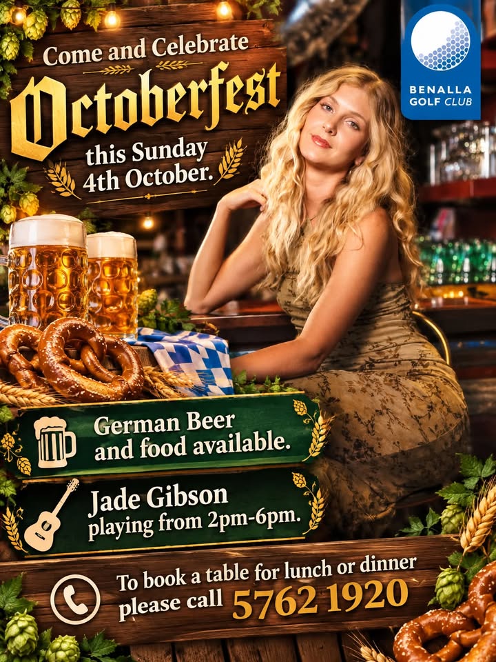 Featured image for “Octoberfest at Benalla Golf Club – Sunday 4th October”
